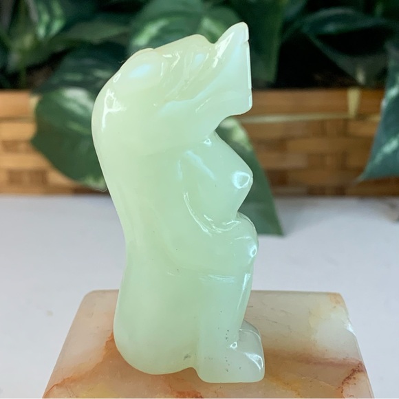 Chinese Jade Foo Dog Dragon Figurine Carved Mythical Beast Auspicious Animal 2.5 - Picture 6 of 16